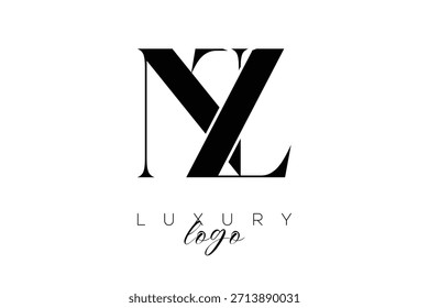 Letra NZ Serif Monogram Tipografia Logotipo para identidade de marca premium elegante