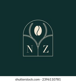 NZ Unique and simple logo design combination of letters and coffee bean