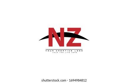 NZ ZN abstrakte Vektorillustration Logo-Monogramm-Vorlage