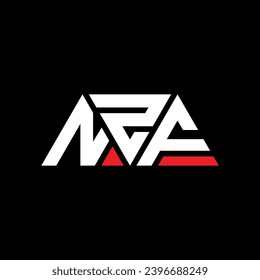 NZF triangle letter logo design with triangle shape. NZF triangle logo design monogram. NZF triangle vector logo template with red color. NZF triangular logo Simple, Elegant, and Luxurious design.