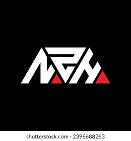 NZH triangle letter logo design with triangle shape. NZH triangle logo design monogram. NZH triangle vector logo template with red color. NZH triangular logo Simple, Elegant, and Luxurious design.