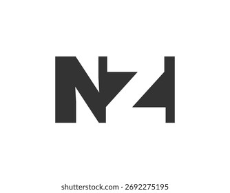 Diseño del logotipo de NZI. Letra inicial N Z I estilo de letra en negrita para startups tecnológicas, consultoría, marca corporativa. Nombre creativo de la empresa, titulares de la tipografía, identidad, logotipo de moda. Ilustración vectorial.