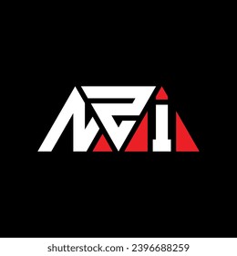 NZI triangle letter logo design with triangle shape. NZI triangle logo design monogram. NZI triangle vector logo template with red color. NZI triangular logo Simple, Elegant, and Luxurious design.