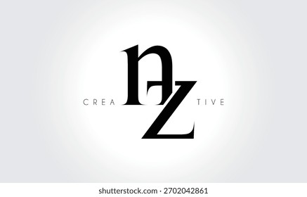 NZnz Elegant Serif Monogram Logo – Luxury Lowercase Typographic Lettermark for Modern Branding