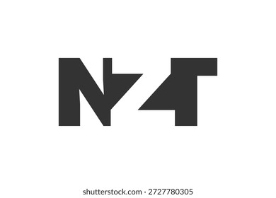 NZT Logo Design. Anfangsbuchstabe N Z T fett Schriftstil für Tech-Startups, Beratung, Corporate Branding. Name des kreativen Unternehmens, Schlagzeilen, Typografie, trendige Logoart. Vektorgrafik.