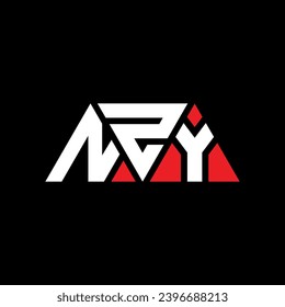 NZY triangle letter logo design with triangle shape. NZY triangle logo design monogram. NZY triangle vector logo template with red color. NZY triangular logo Simple, Elegant, and Luxurious design.