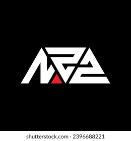 NZZ triangle letter logo design with triangle shape. NZZ triangle logo design monogram. NZZ triangle vector logo template with red color. NZZ triangular logo Simple, Elegant, and Luxurious design.