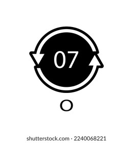 O 07 recycling code symbol. Plastic recycling vector polyethylene sign.