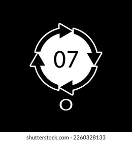 O 07 recycling code symbol. Plastic recycling vector polyethylene sign.