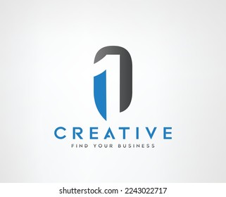 O 1 Negatives Logo-Design, Vektorvorlagen