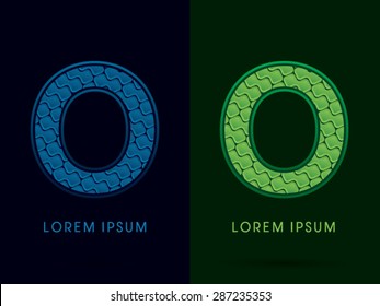 O, Abstract Font, Text, Typography, concept luxury natural blue and green, pattern, graphic vector
