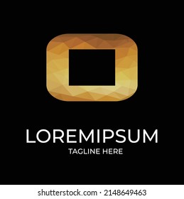 O abstract gold logo design vector