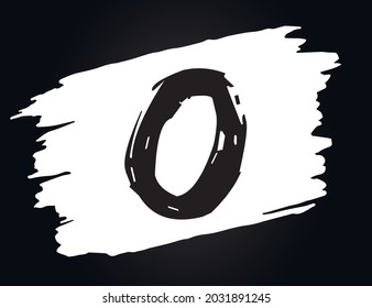 O - Alphabet with brush effect and black background.