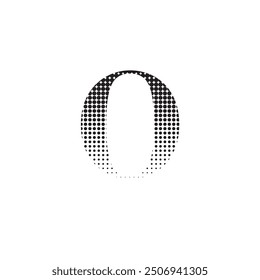 o alphabet halftone dotted effect logo icon vector illustration eps