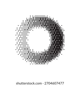 O alphabet halftone dotted effect logo icon vector illustration eps