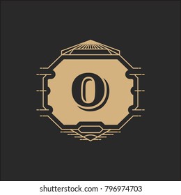 O Alphabet initials crest emblem logo