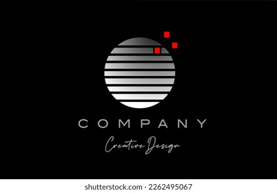 O alphabet letter logo with geometric pattern line and dots. Corporate creative template design for business and company