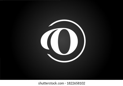 O alphabet letter logo icon in black and white color. Simple and creative circle design for company and business 