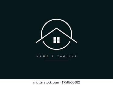 O alphabet letter logo icon with house design