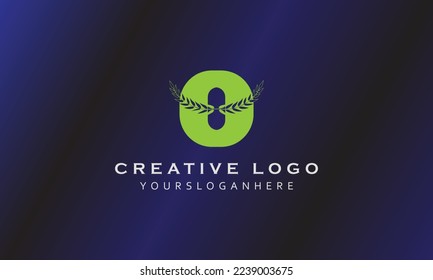 O alphabet lettering creative minimal professional simple realistic vector black logo design with blue black gradient background template