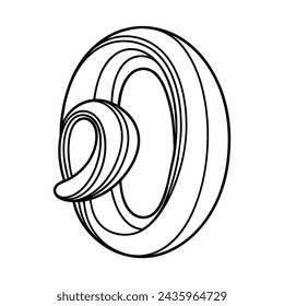O alphabet line art vector illustration
