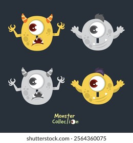 O and o, Alphabet Monster Collection with Fun and Spooky Cartoon Letters