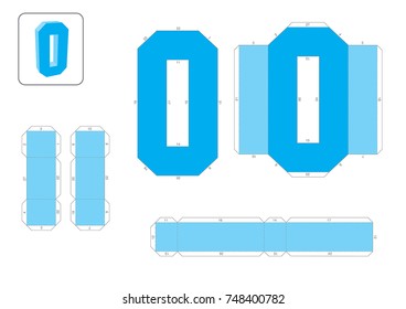 O Alphabet paper model template, cut out and glue with numbers marked into a 3d model.