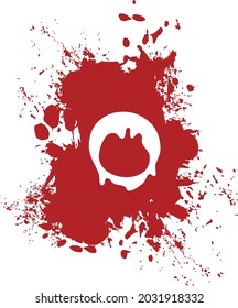 O - Alphabet with splash and spray effect and red background.