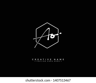 A O AO initial handwriting logo template vector.  signature logo concept.txt