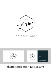 A O AO initial logo signature template vector. Handwriting concept logo.