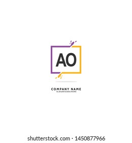 A O AO Initial logo template vector