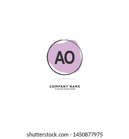 A O AO Initial logo template vector