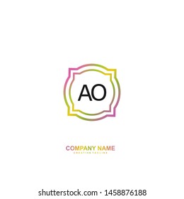 A O AO initial logo template vector