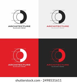 O Architecture letter logo design vector  