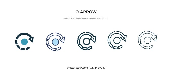 o arrow icon in different style vector illustration. two colored and black o arrow vector icons designed in filled, outline, line and stroke style can be used for web, mobile, ui