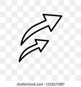 o Arrow vector icon isolated on transparent background, o Arrow logo concept