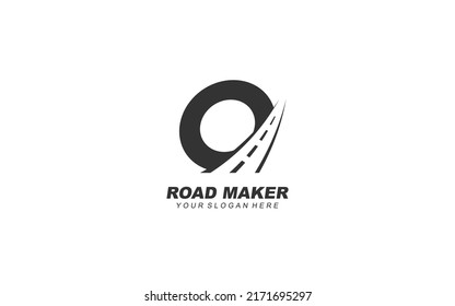 O asphalt logo design inspiration. Vector letter template design for brand.