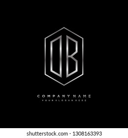 O B  initial letter, modern logo design template vector