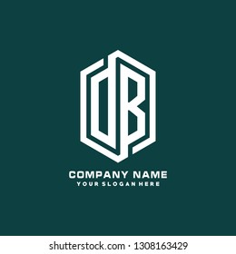 O B  initial letter, modern logo design template vector