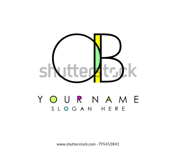 O B Initial Minimalist Logo Template Stock Vector Royalty Free