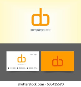 O B joint logo design vector with business card template