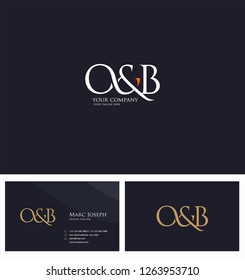 O & B letters Joint logo icon and Business card vector template.
