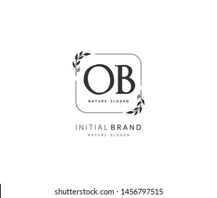 O B OB Beauty vector initial logo, handwriting logo of initial signature, wedding, fashion, jewerly, boutique, floral and botanical with creative template for any company or business.