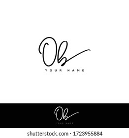 O B OB Initial letter handwriting and signature logo.