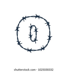 O Barbed Wire Letter Logo Icon Design