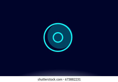 o blue line circle letter logo alphabet creative company vector icon design template