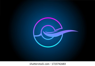 O blue and pink alphabet letter logo icon for company and business with simple line design