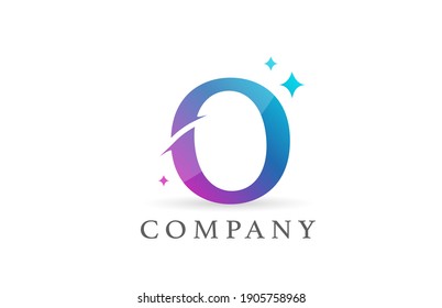 O el logotipo de la letra del alfabeto del gradiente rosa azul para empresas y empresas. Grabación creativa e identidad corporativa. Diseño de marca