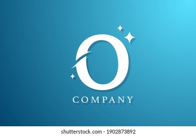 O el logotipo de la letra del alfabeto del gradiente blanco azul para negocios. Diseño de marca para la escritura y la identidad corporativa. Plantilla de icono creativo