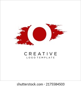 O Brush Stroke Letter Logo Design. Black Paint Logo Letter Icon Design.